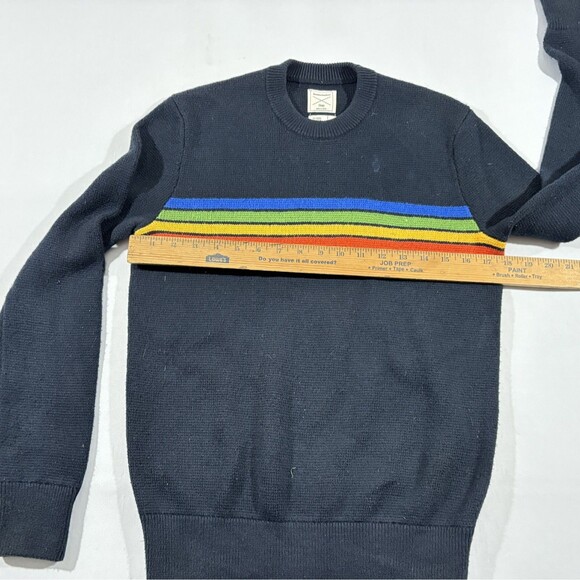 RARE Aviator Nation x Gap Womens Stripe Navy Pullover Crew Sweater Sz XS Stain - Picture 5 of 10